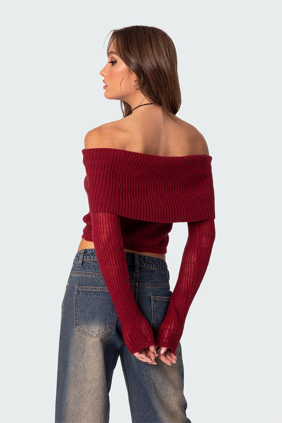 Lili fold over knit top - Image 4
