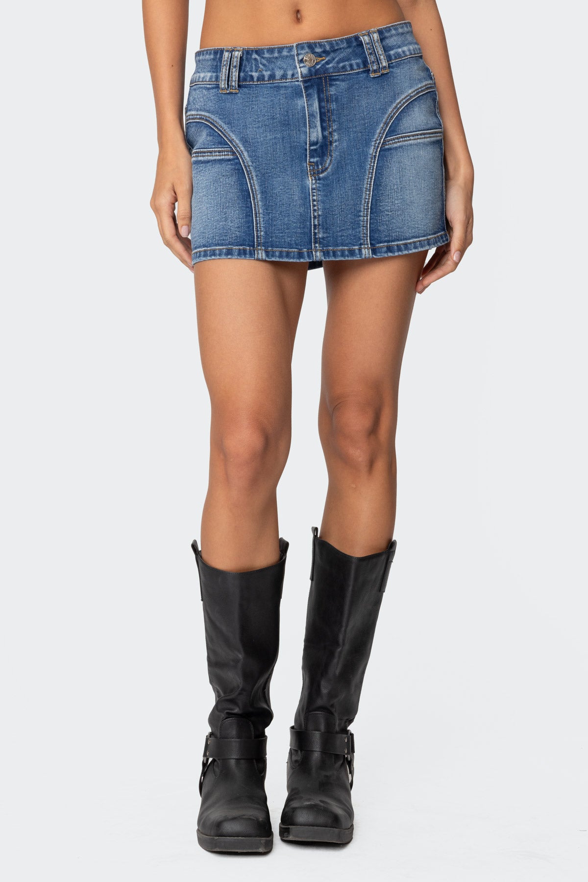 Jive Washed Denim Mini Skirt - Image 2