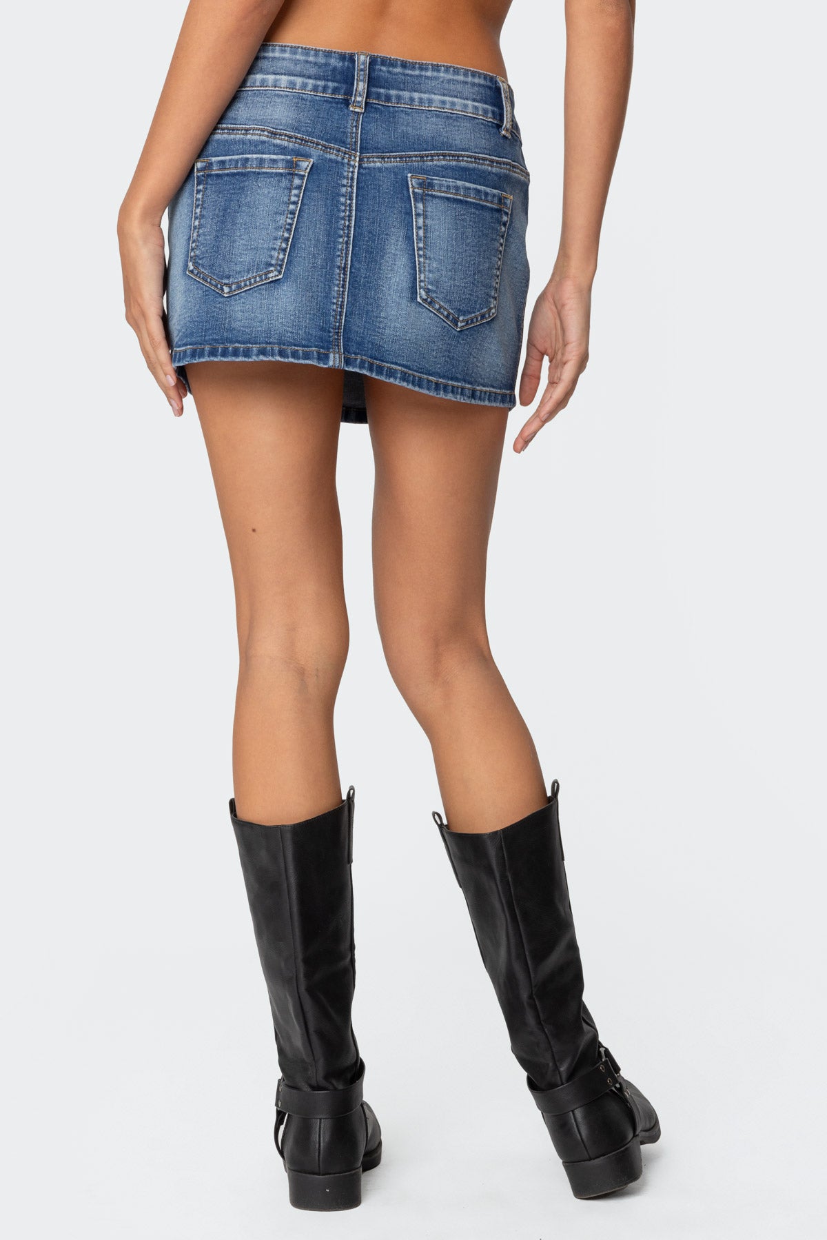 Jive Washed Denim Mini Skirt - Image 5