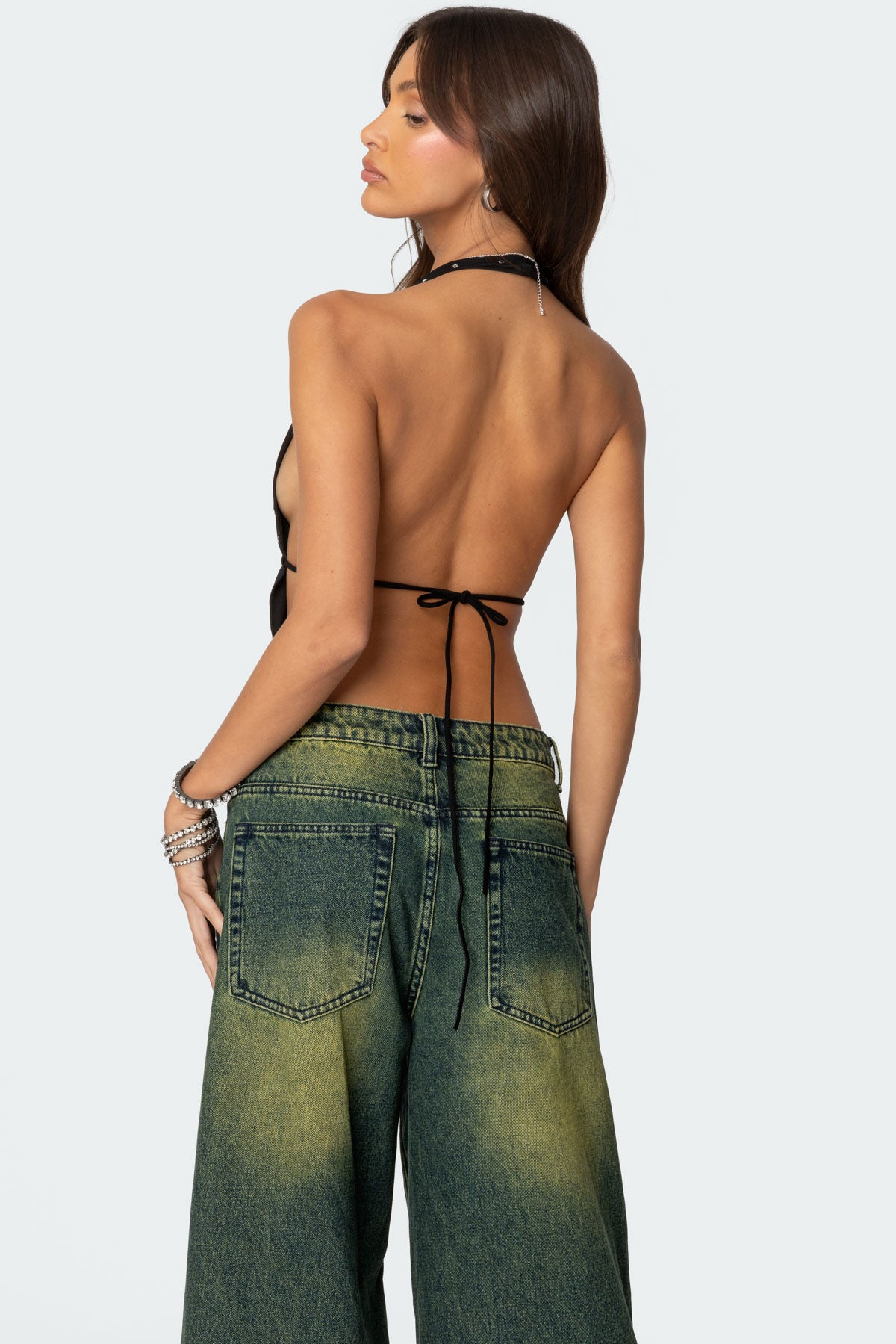 Studded Open Back Halter Top - Image 5