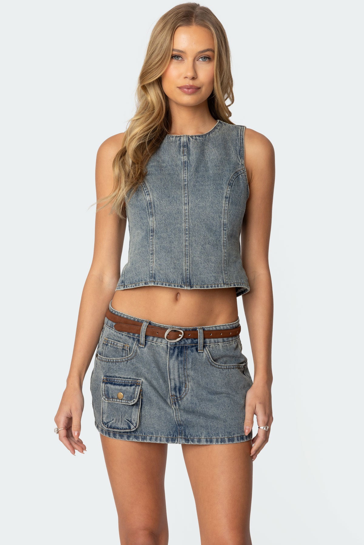 Quinlan Open Back Denim Top - Image 4