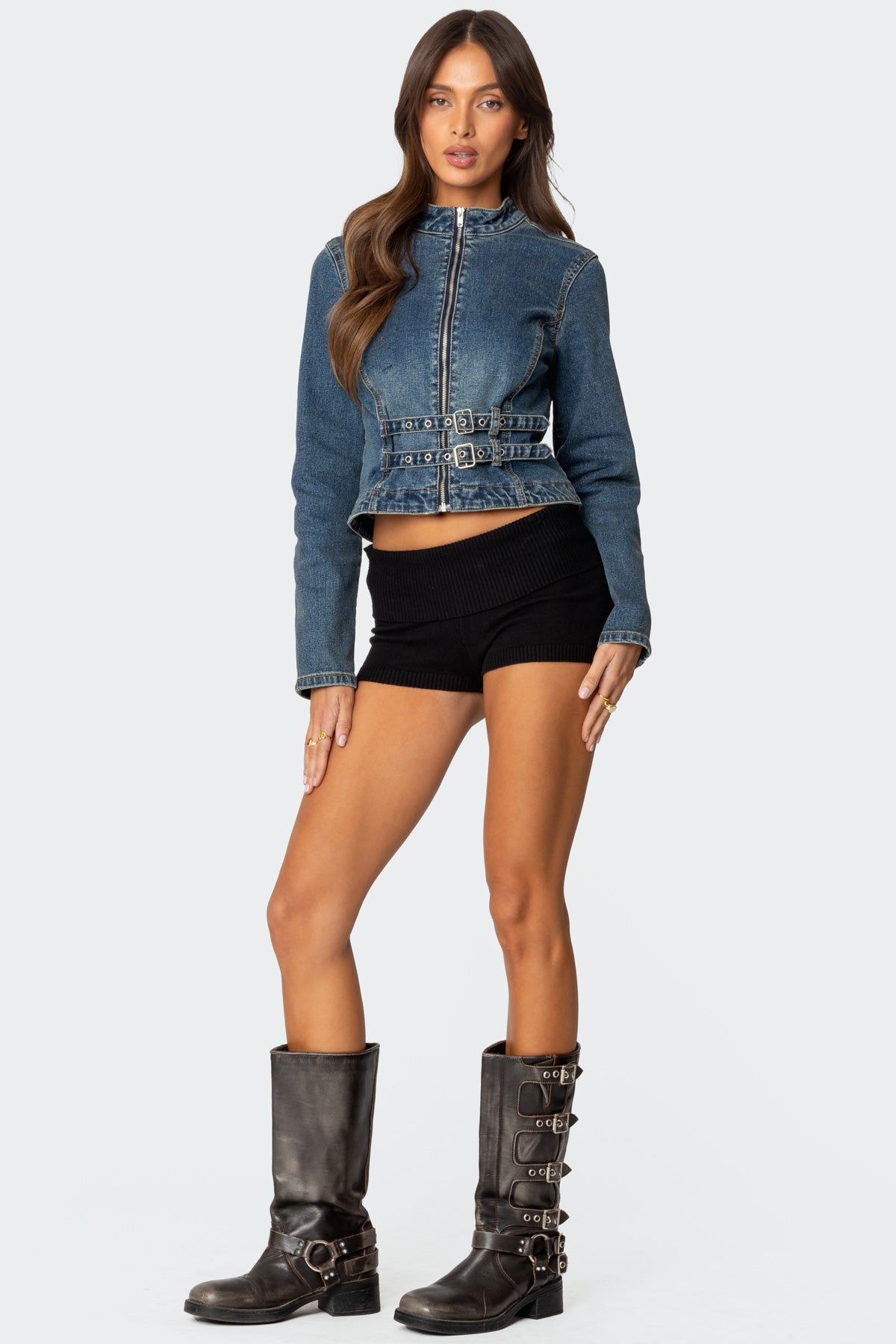 Double Buckle Denim Jacket - Image 5