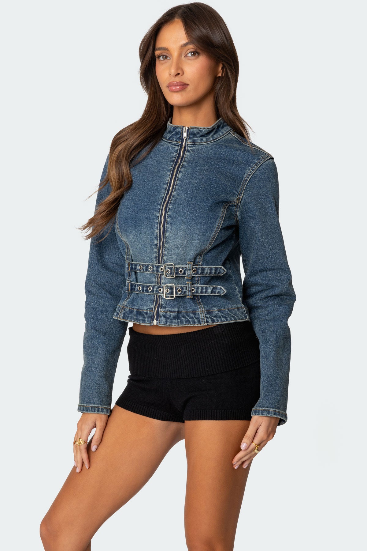 Double Buckle Denim Jacket - Image 3