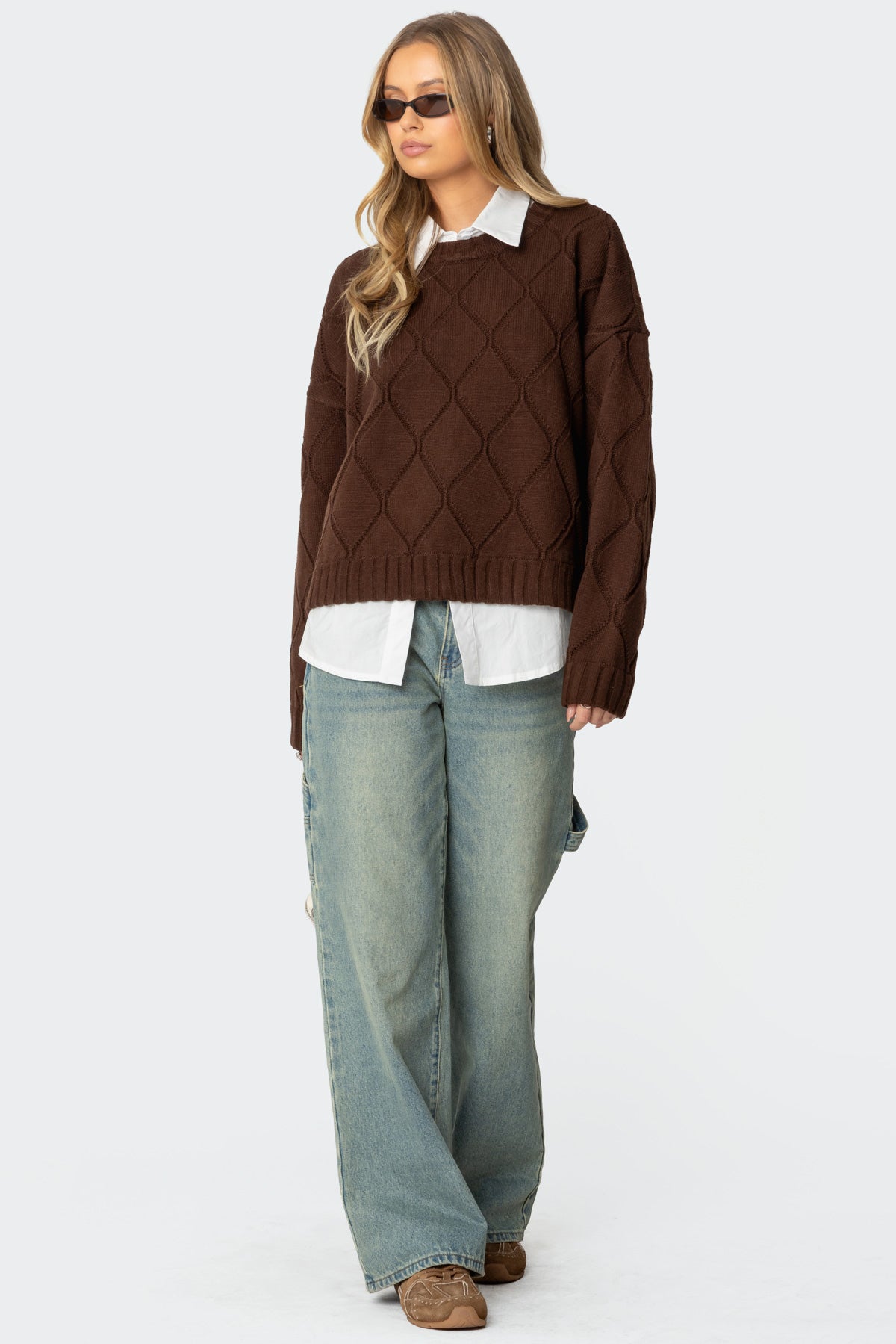 Cass Oversized Textured Knit Sweater - Image 5
