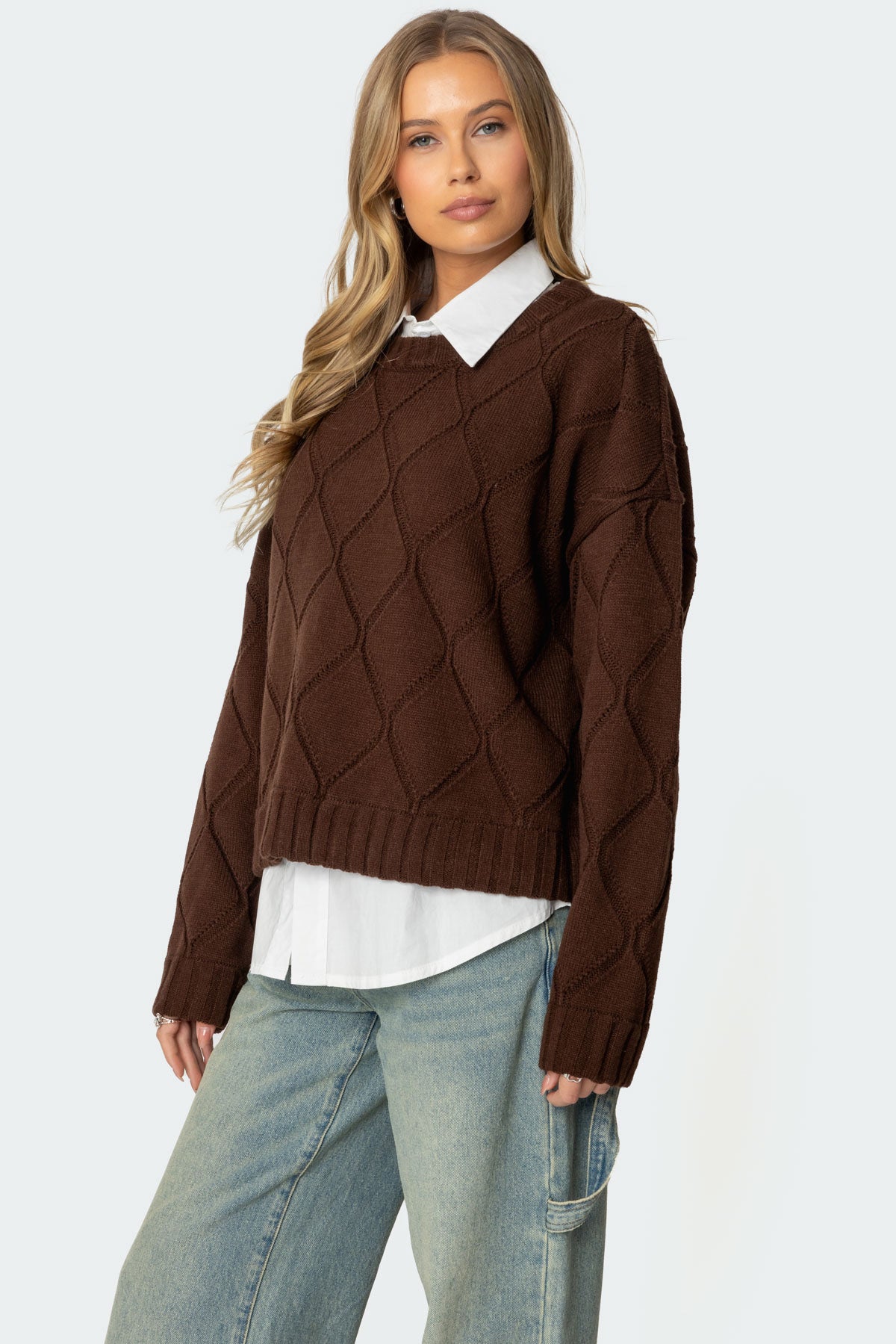 Cass Oversized Textured Knit Sweater - Image 3