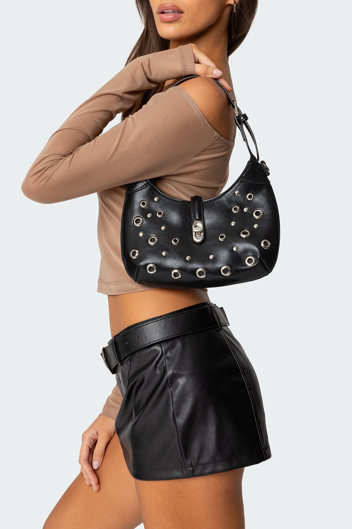 Gale Grommet Faux Leather Bag - Image 2