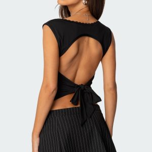 Fae Square Neck Open Back Top