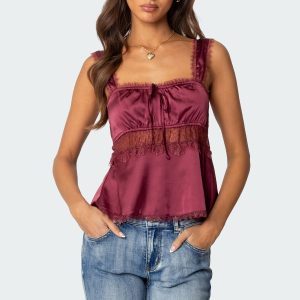 Loryn Lacey Satin Effect Top