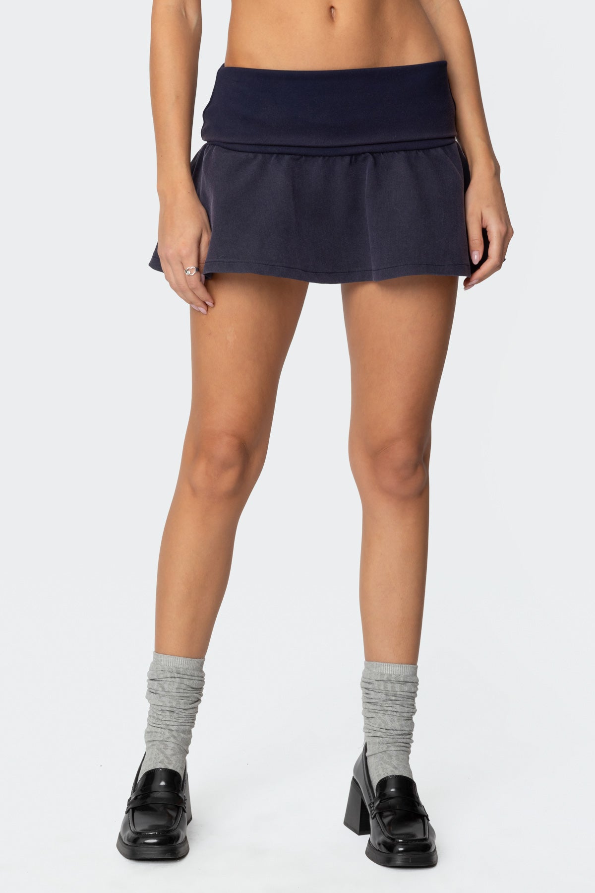 Cher Fold Over Mini Skirt - Image 2