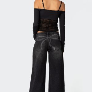 Vyxen Vintage Washed Low Rise Jeans