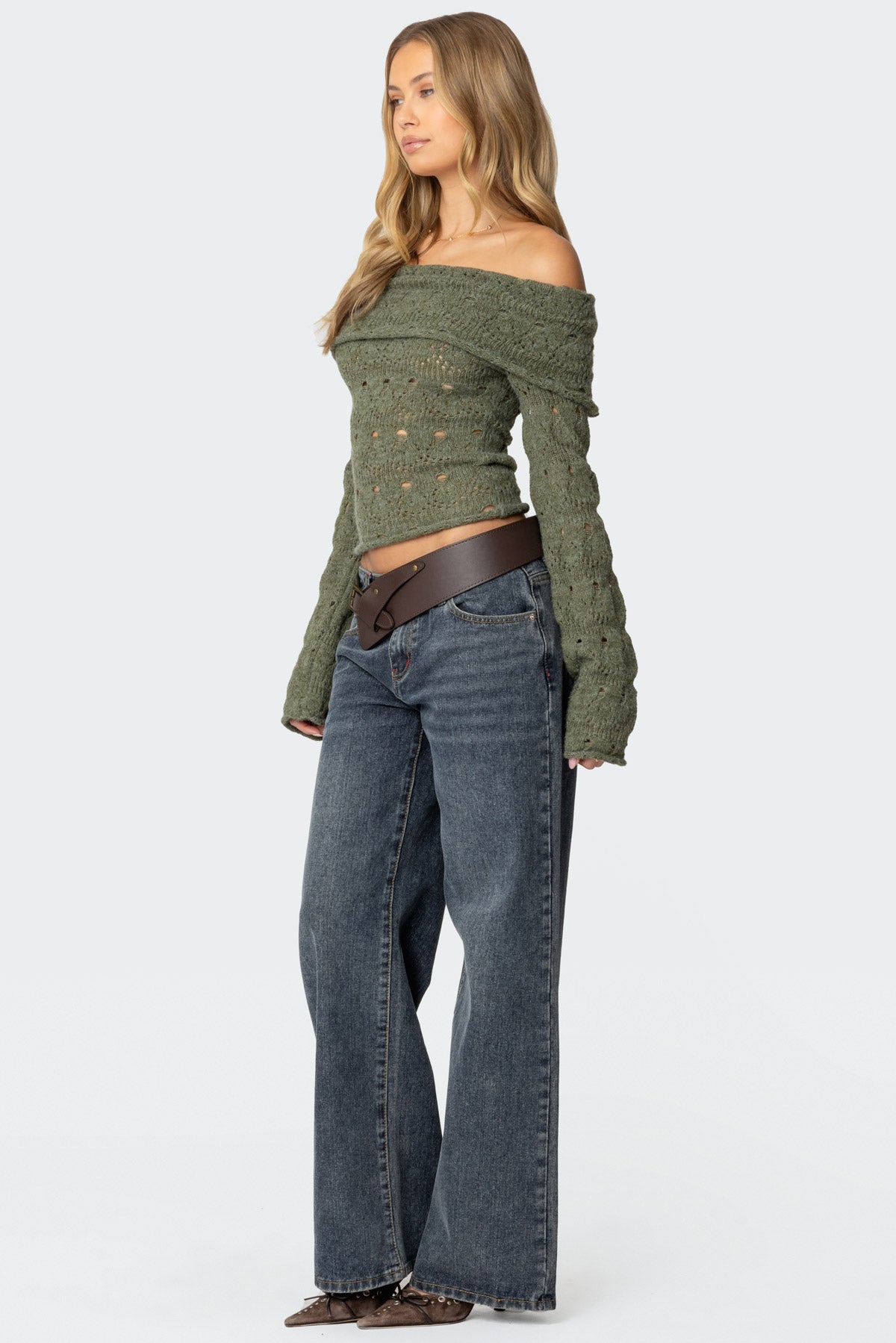 Kenna Fold Over Knit Top - Image 4