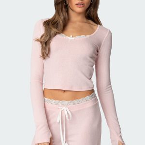 Peekaboo Lace Long Sleeve Top