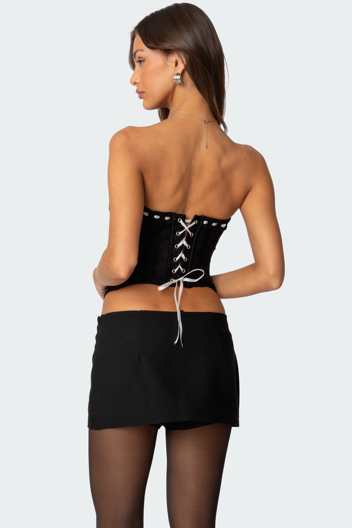 Mist Lacey Ribbon Corset - Image 5