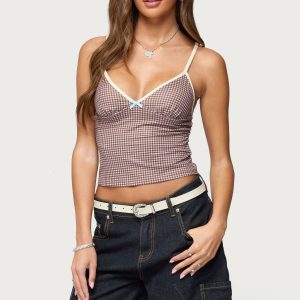 Bettie Contrast Gingham Tank Top