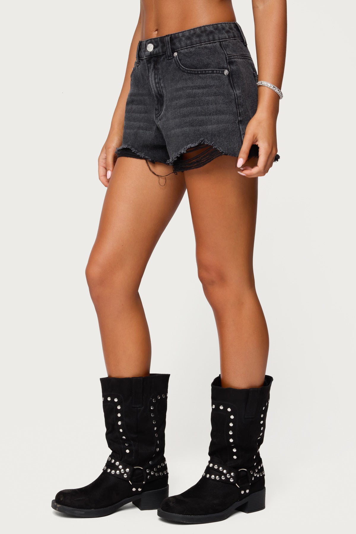 Fern Mid Rise Denim Shorts - Image 4