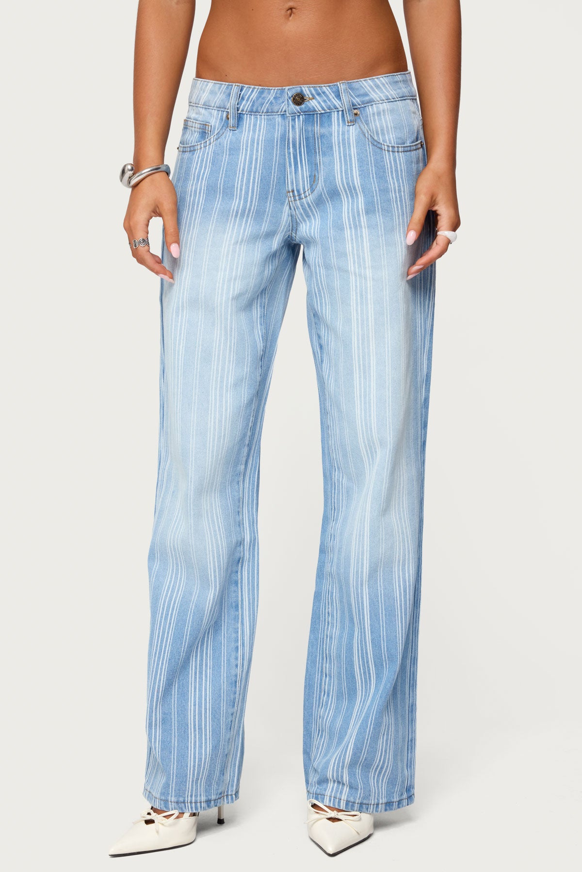 Tera Striped Low Rise Jeans - Image 2
