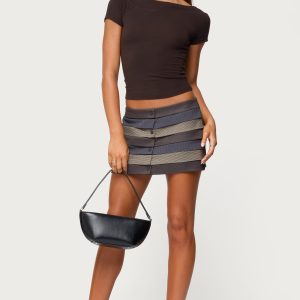 Kezi Mixed Pattern Tailored Mini Skirt