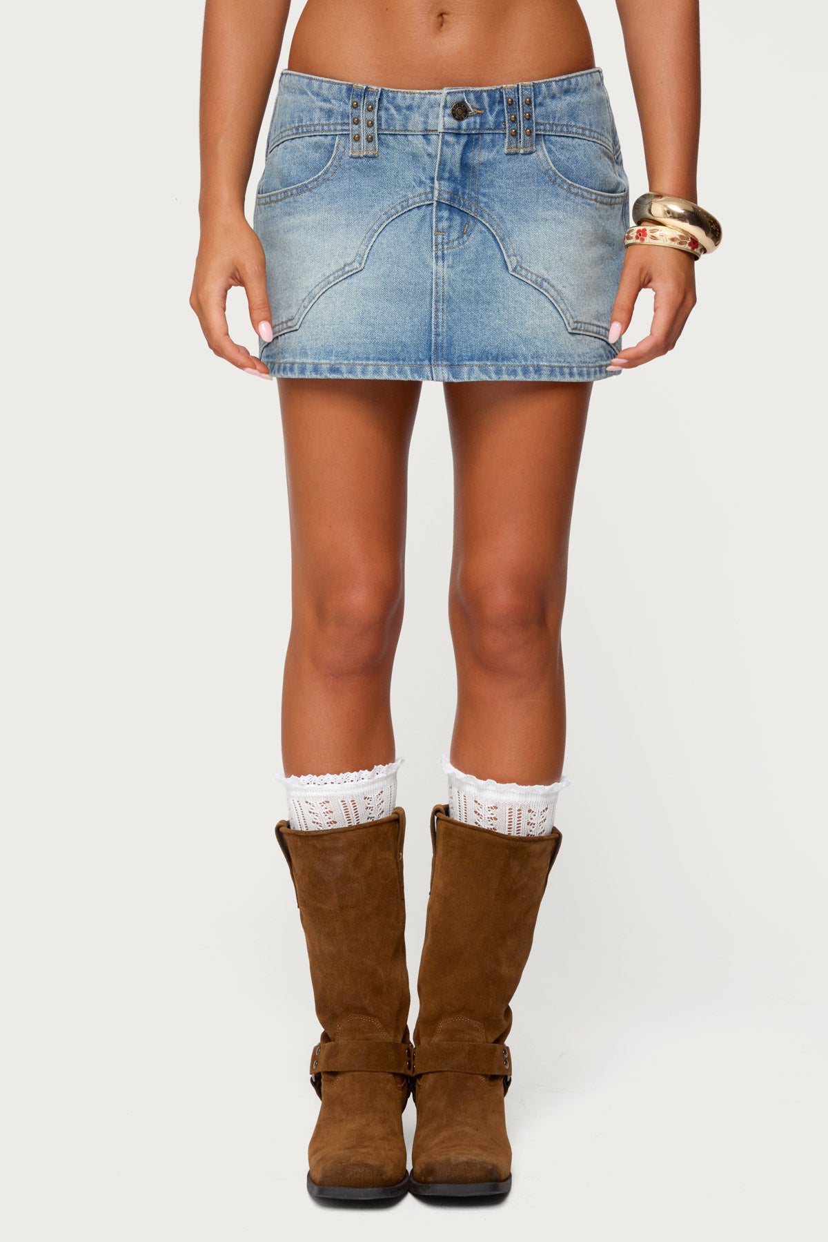 Tory Western Denim Mini Skirt - Image 2