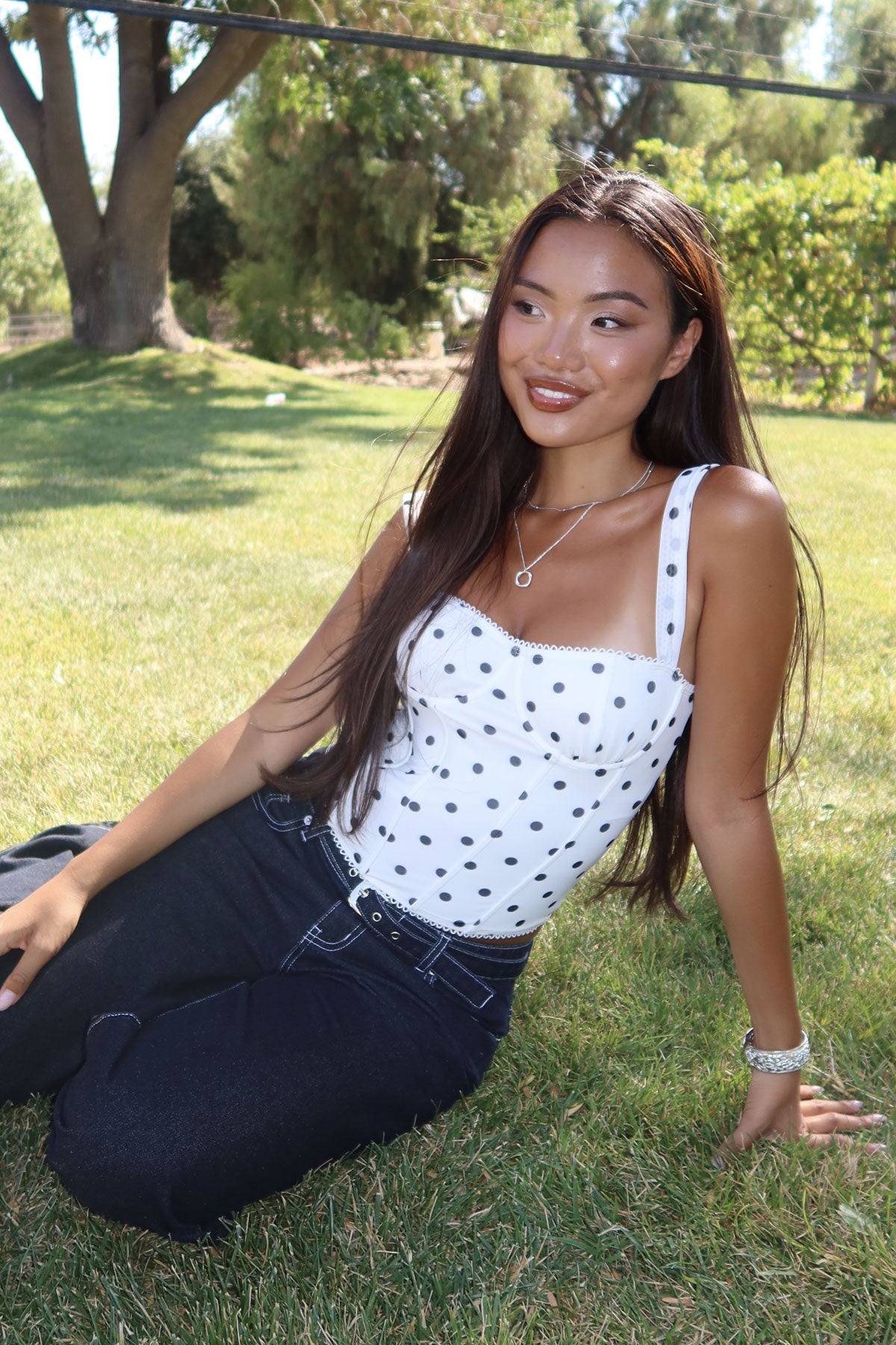 Marcella Wide Strap Mesh Corset - Image 7