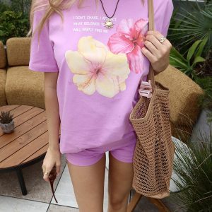 Fleur Hibiscus Graphic T Shirt