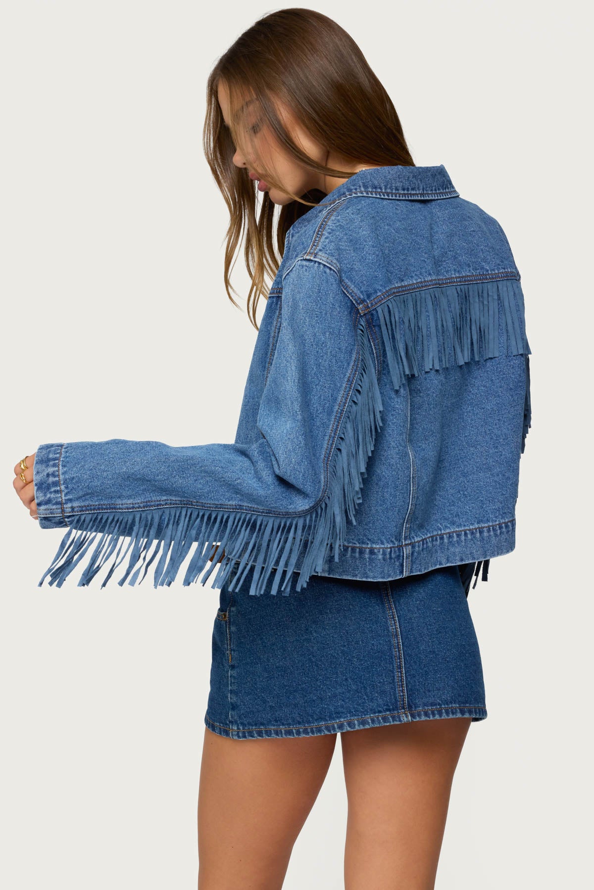 Maurice Fringed Denim Jacket - Image 5