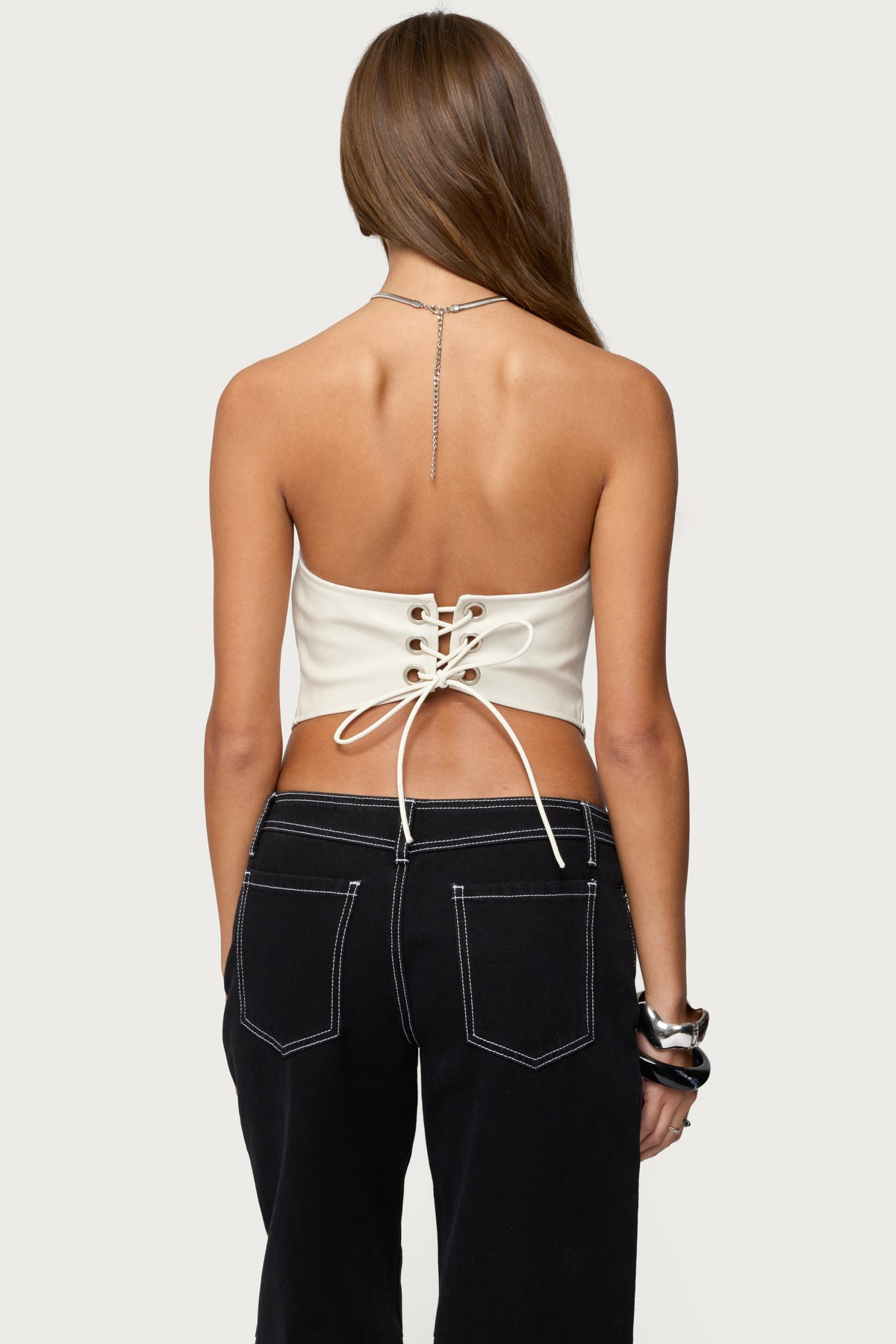Kizzie Faux Leather Halter Top - Image 4