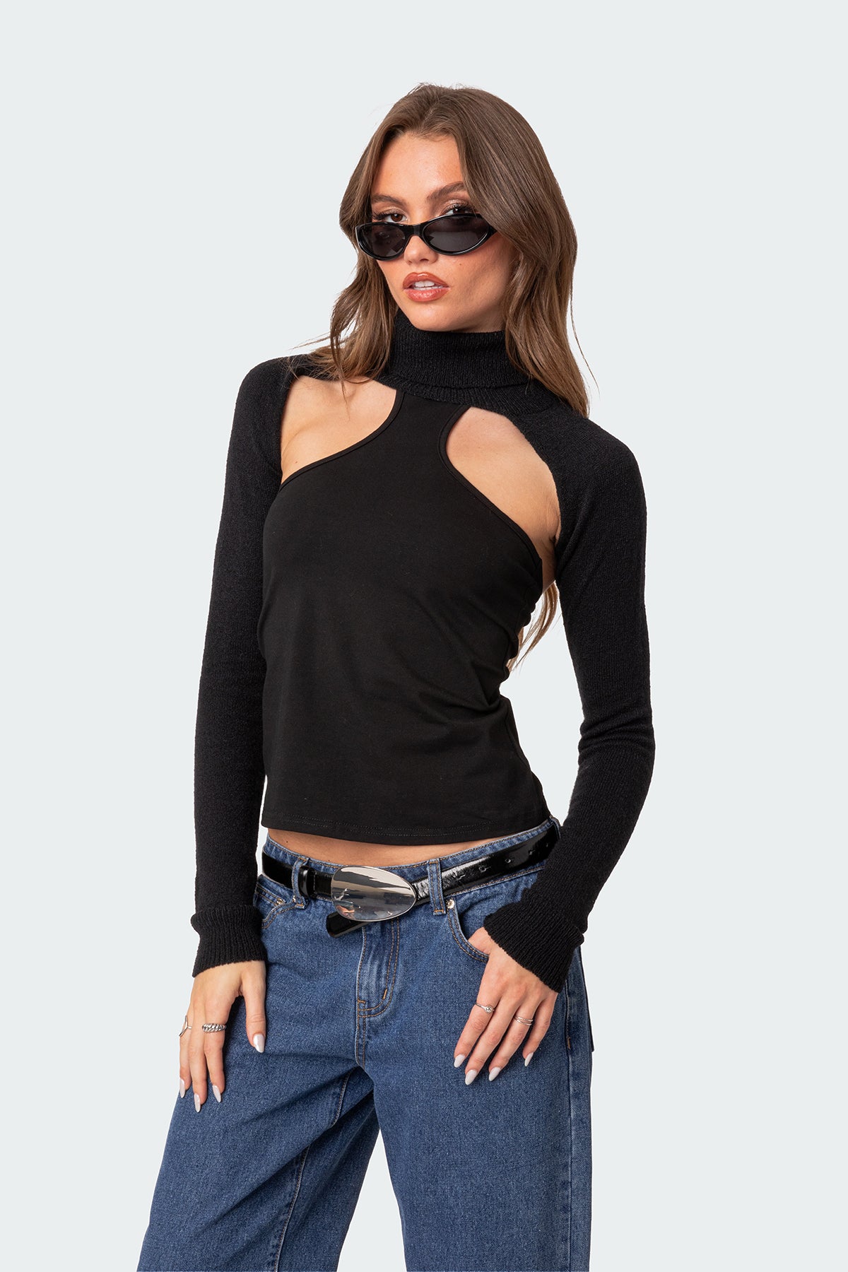 Turtle Neck Shrug Sweater - Image 3