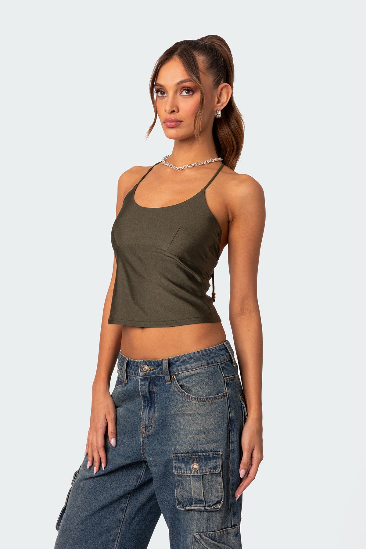 Sara Back Cut Out Halter Top - Image 3
