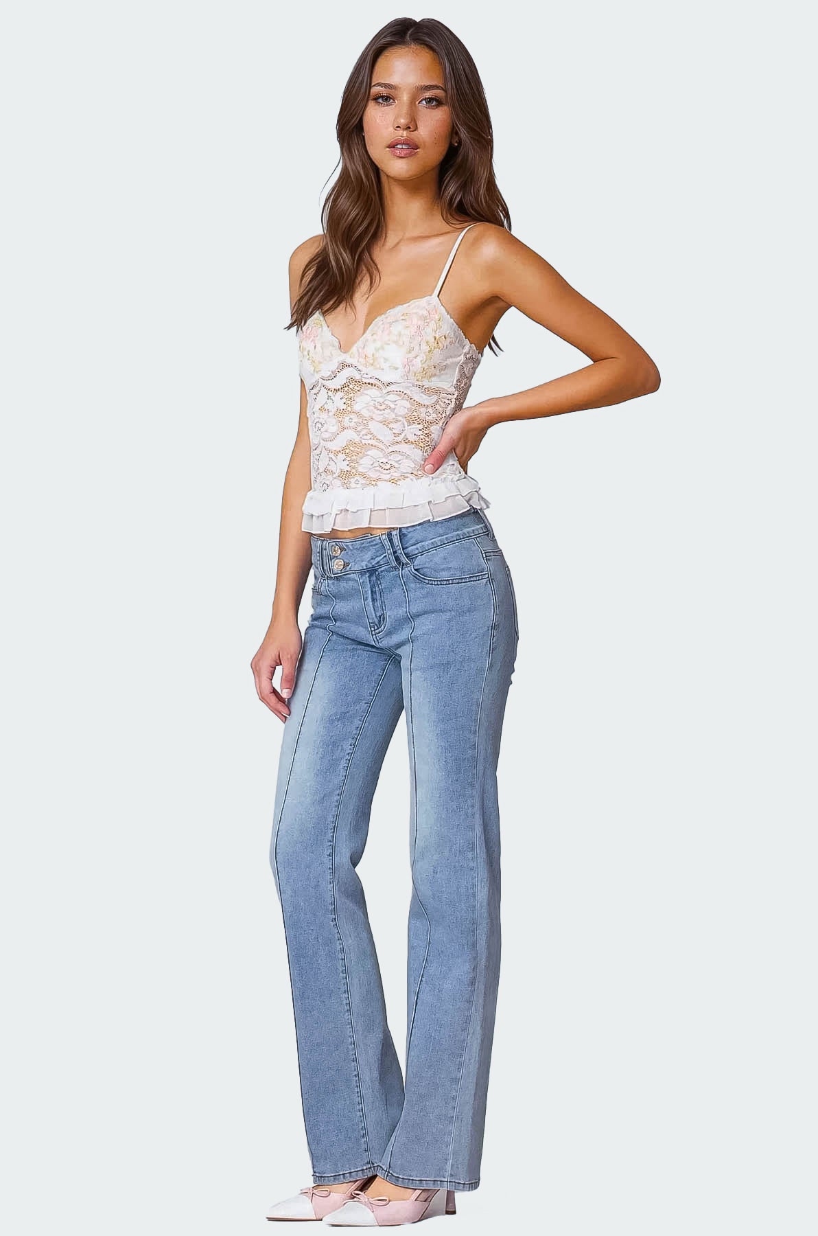 Torin Sheer Lace Tank Top - Image 2